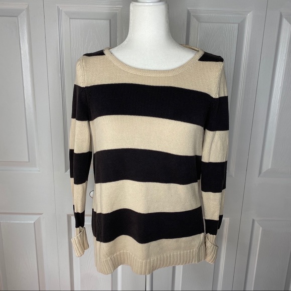 GAP Sweaters - 🔥SOLD🔥Gap Striped Knit Sweater Gray Cream Size Medium